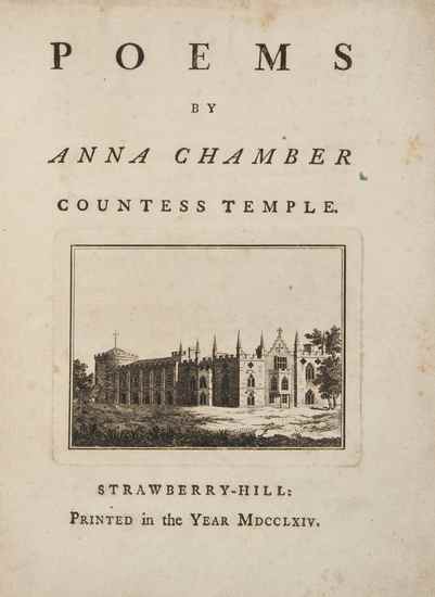 Appraisal: Chamber Anna Countess Temple Poems one of copies engraved title-vignette