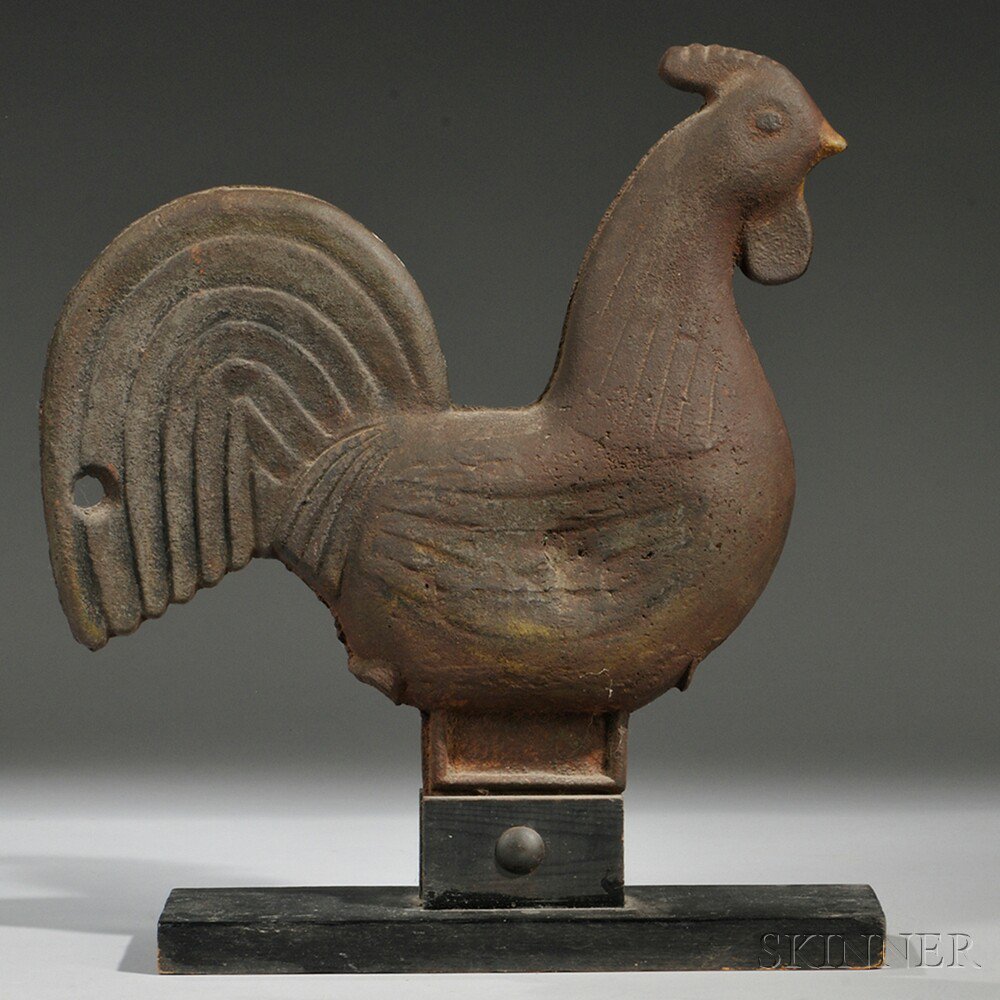 Appraisal: Cast Iron Rooster-form Windmill Weight America late th century fixed