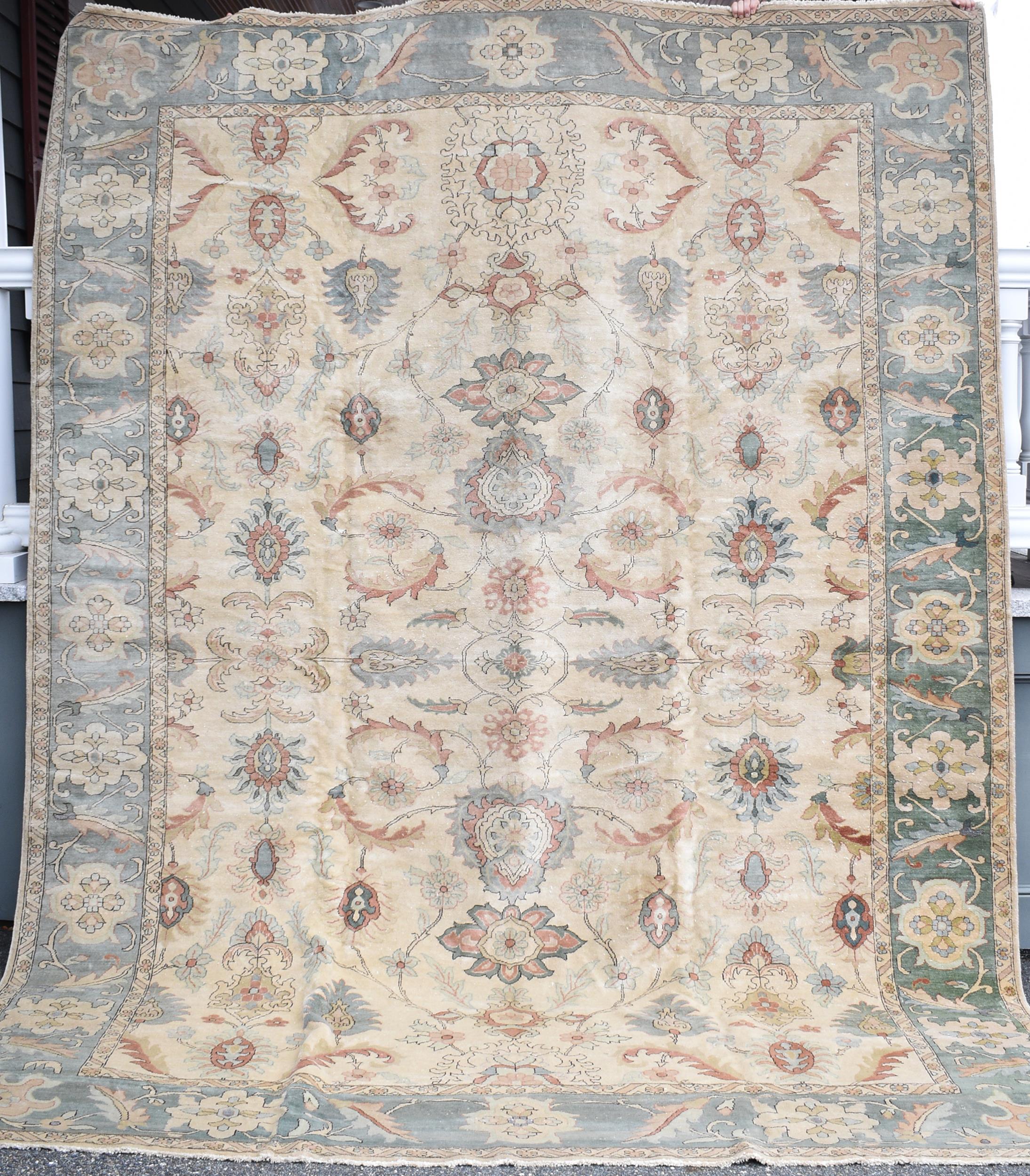 Appraisal: VINTAGE ROOM SIZE RUG Ca s Egyptian room size ivory