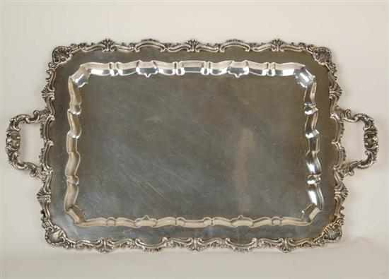 Appraisal: A Sterling Serving Tray having a shield mark with J