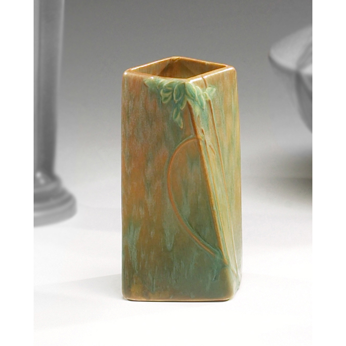 Appraisal: Roseville Futura vase twisting shape in mottled tan and green