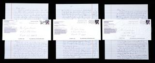 Appraisal: THREE JAMES WHITEY BULGER AUTOGRAPHED LETTERS SIGNED FROM PRISON IN