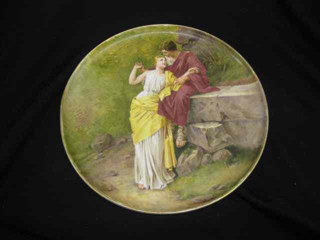 Appraisal: Handpainted Porcelain Cabinet Plate classical figures in the garden ''Liebesfrukling''