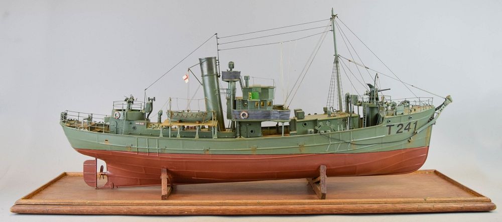 Appraisal: HMS Sir Kay T Minesweeper Ship Model Metal ship model