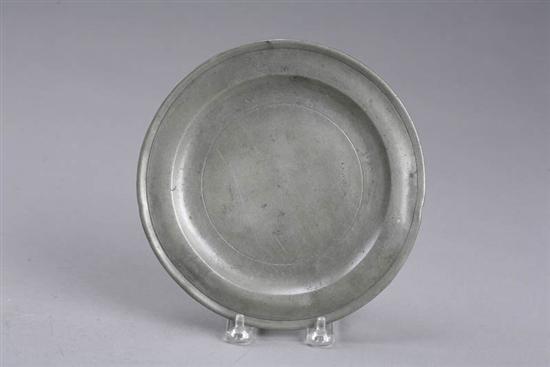 Appraisal: PEWTER PLATE Touch for Nathaniel Austin Charlestown Massachusetts ca -