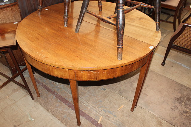 Appraisal: A GEORGIAN MAHOGANY D END DINING TABLE with two additional