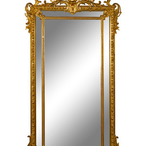 Appraisal: A Napoleon III Style Giltwood Mirror Late th Early th