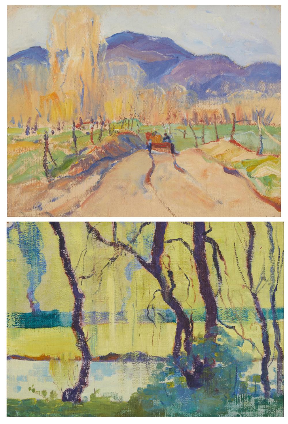 Appraisal: Attributed to Mabel Wheelock - Wilmette IL Two works Trees