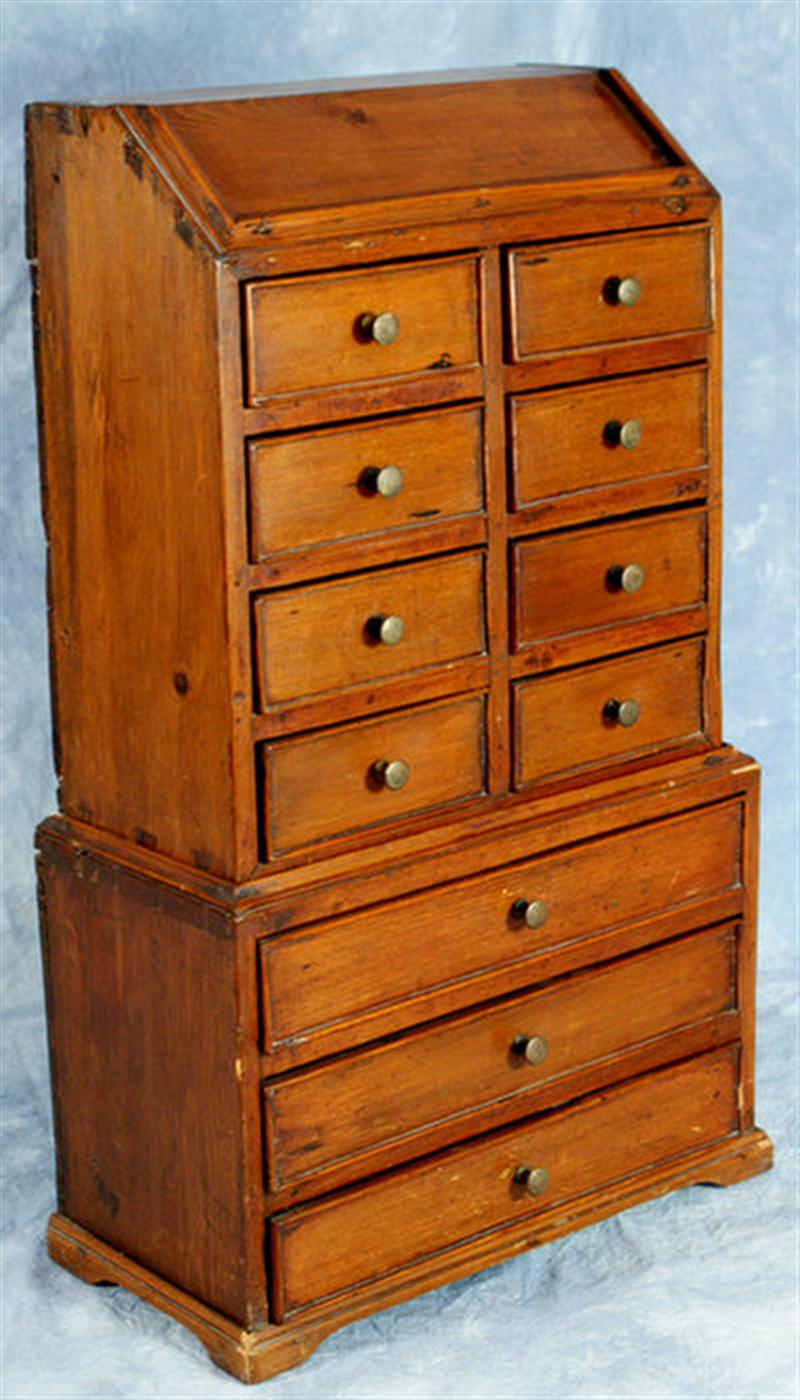 Appraisal: piece pine Georgian chest on frame top with small drawers