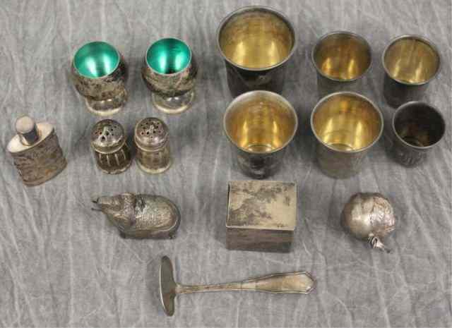 Appraisal: STERLING Miscellaneous Lot Including Tiffany A set of graduated engraved