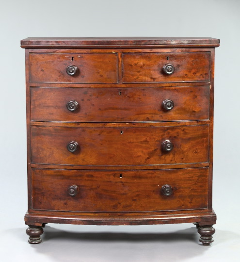 Appraisal: William IV Mahogany Bowfront Chest second quarter th century with