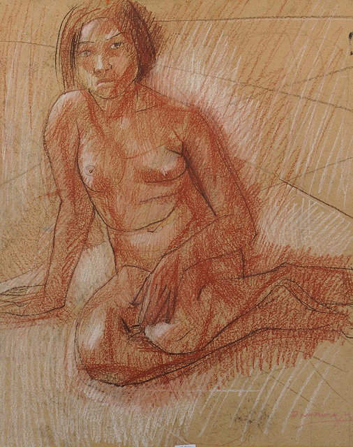 Appraisal: Damrong Wong-Uparaj Thailand - A seated nude signed pastels x