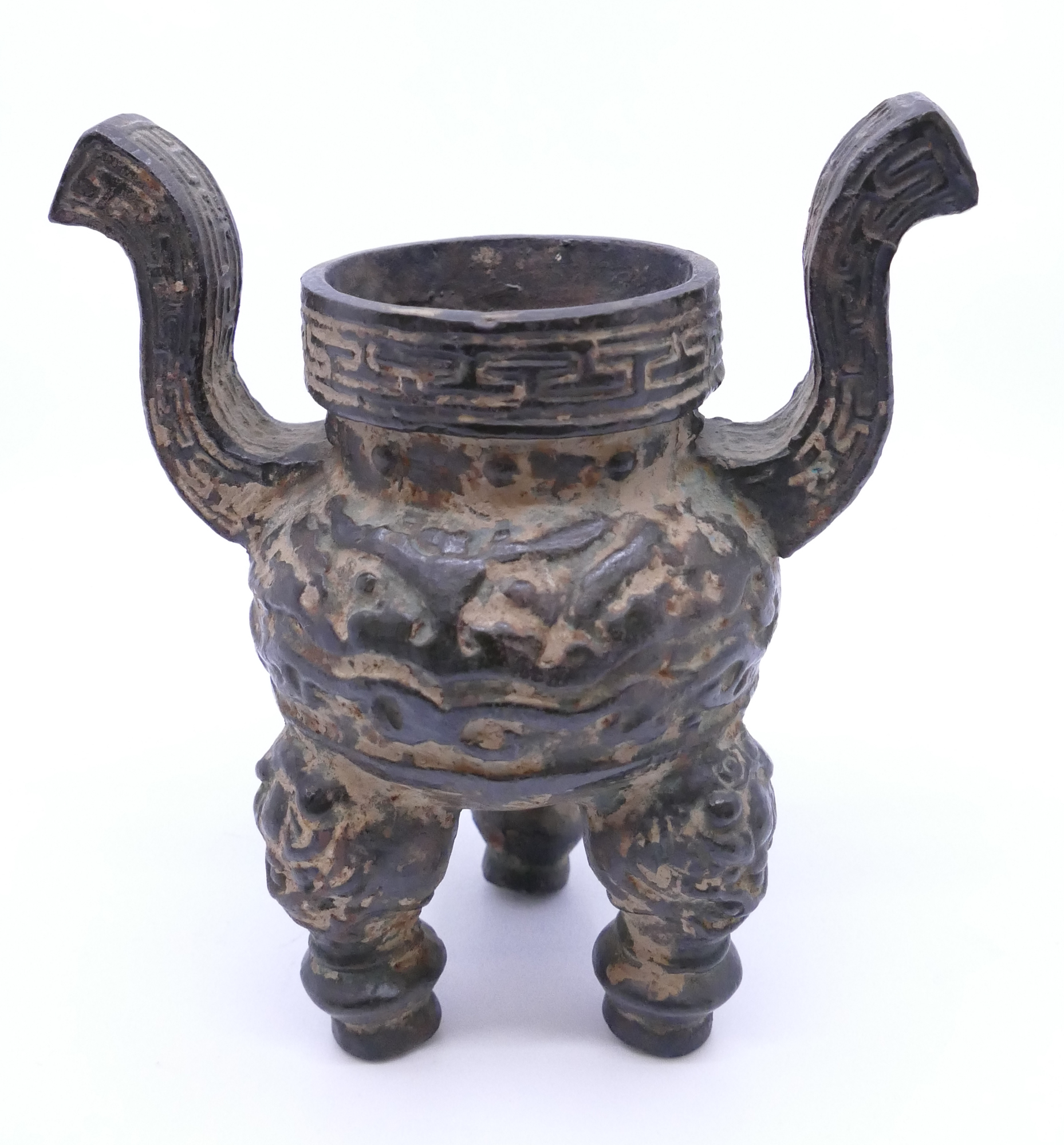 Appraisal: Old Chinese Archaic Bronze Handled Censer- ''