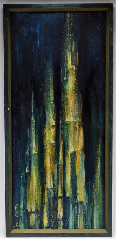 Appraisal: EUGENE WINTERS SKYSCRAPER EXPRESSIONIST PAINTING Austria United States - Bright