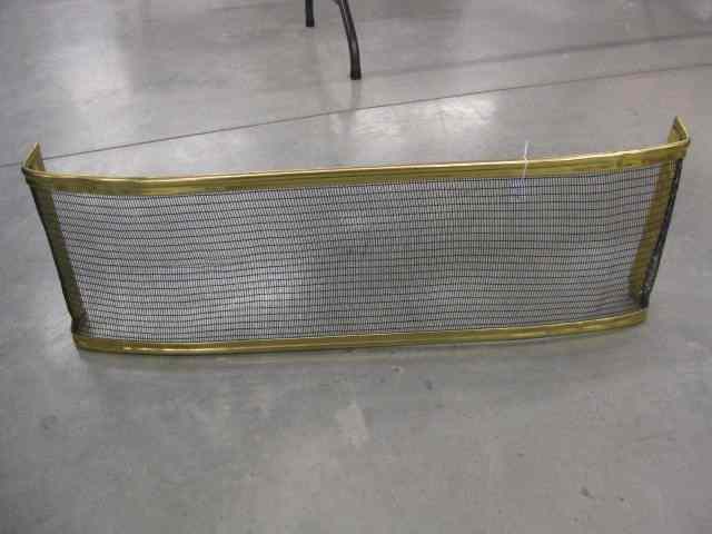 Appraisal: Fireplace Screen brass mesh metal '' wide '' tall