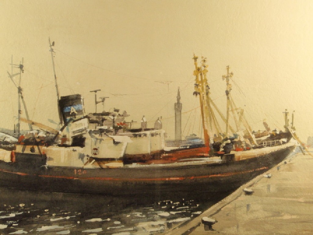 Appraisal: Charles Whitaker thC Grimsby Fish Docks watercolour body colour signed