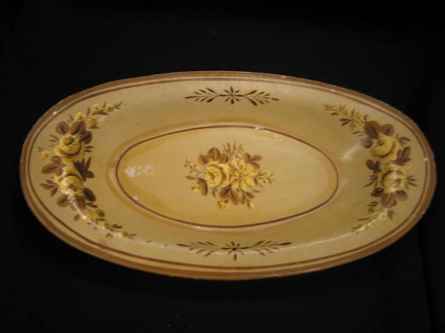 Appraisal: Tin Tole Oval Bread Tray floral