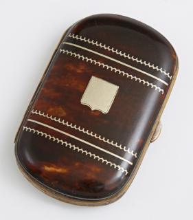 Appraisal: French Tortoise Shell Coin Purse th c the lid with