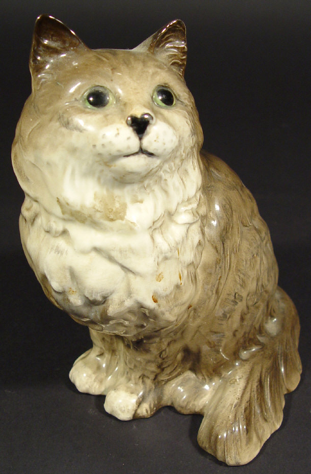 Appraisal: Large Beswick grey cat with hand painted decoration impressed factory