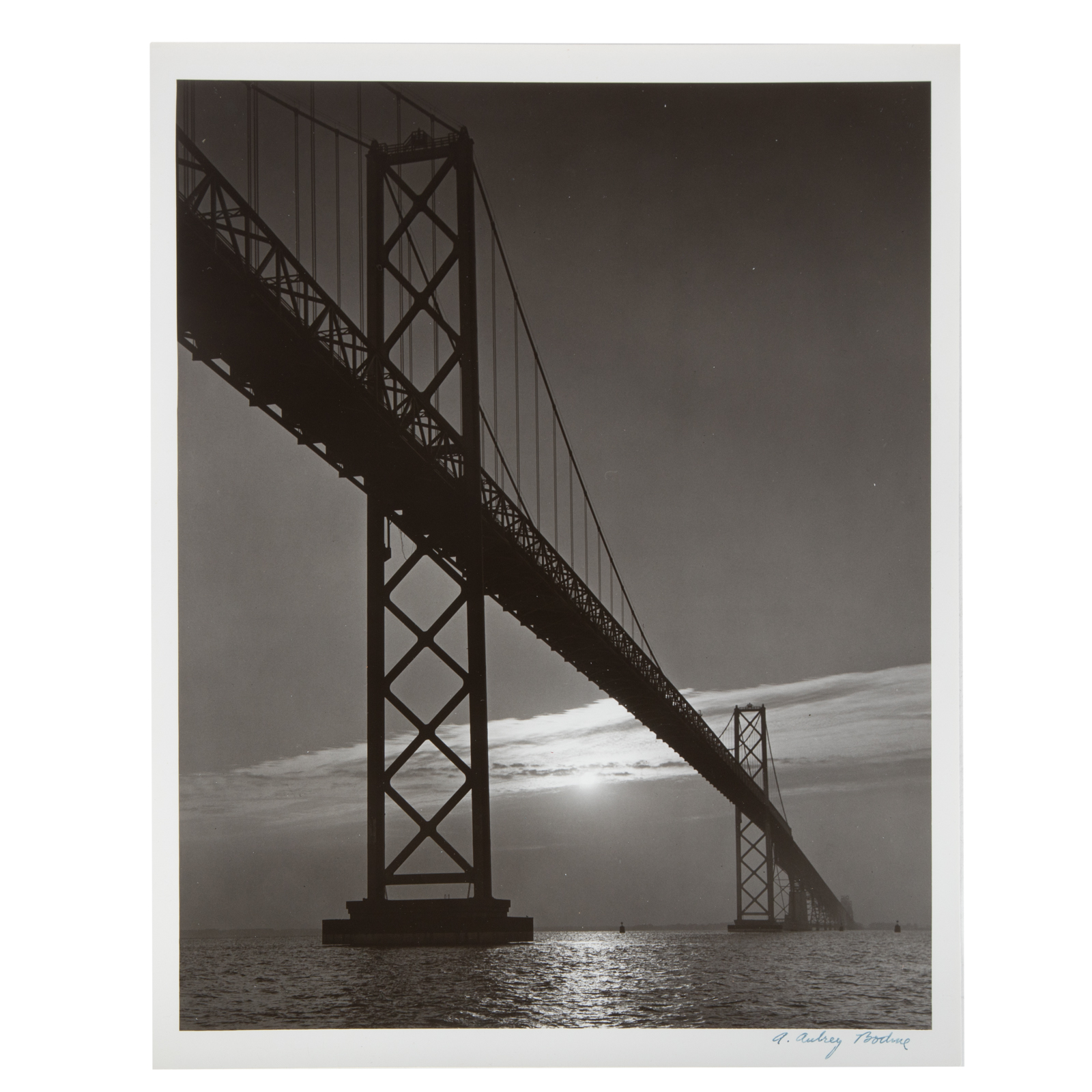 Appraisal: A AUBREY BODINE CHESAPEAKE BAY BRIDGE American - Gelatin silver