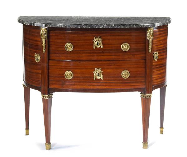 Appraisal: A good Louis XVI gilt bronze mounted mahogany commode a