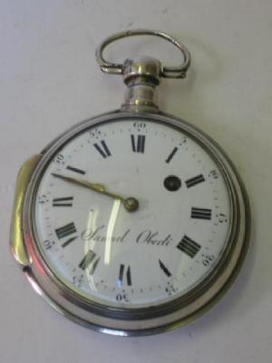 Appraisal: A CONTINENTAL SILVER VERGE POCKET WATCH by Samuel Oberli the