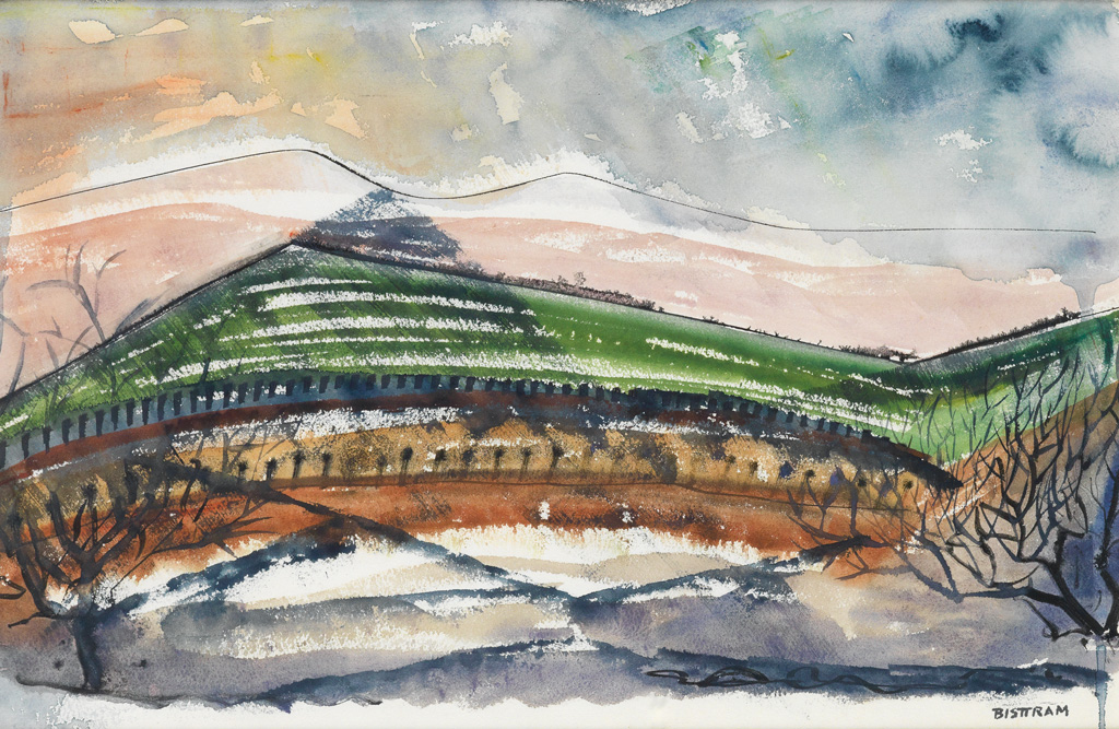 Appraisal: EMIL BISTTRAM Taos Mountain Watercolor on paper x mm x