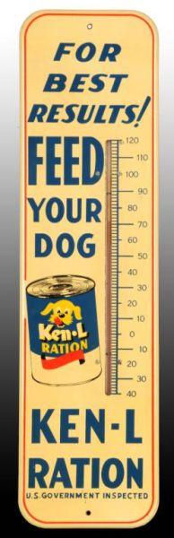 Appraisal: Ken-L Ration Dog Food Tin Thermometer Description Circa s to