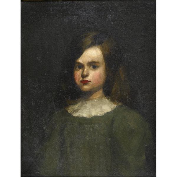 Appraisal: th C PORTRAIT Untitled Young Girl oil on canvas framed