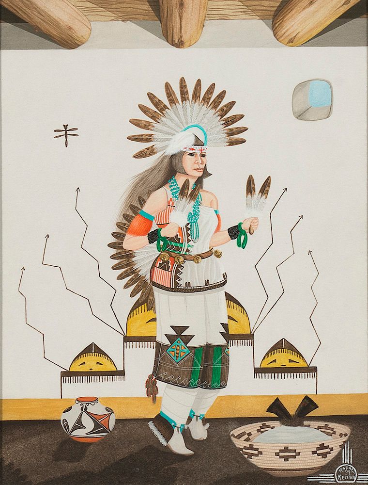 Appraisal: Rafael Medina Zia b Zia Pueblo Sun Dance Rafael Medina