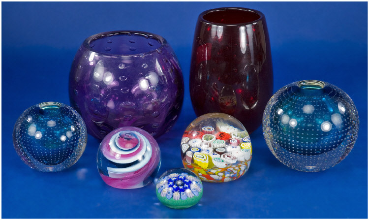 Appraisal: Collection of Paperweights etc Murano etc in total plus two