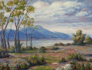 Appraisal: Dedrick Brandes Stuber Hillside overlooking a lake signed lower left