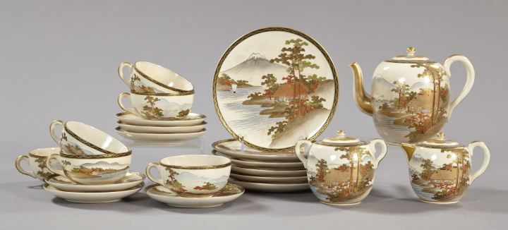 Appraisal: Twenty-One-Piece Japanese Taisho Satsuma Pottery Tea and Dessert Service for