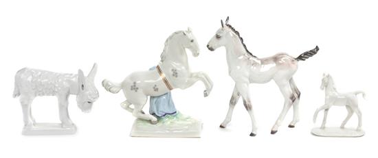 Appraisal: Sale Lot Four German Porcelain Figures th century depicting horses