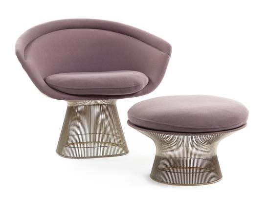 Appraisal: Sale Lot A Lounge Chair and Ottoman Warren Platner for