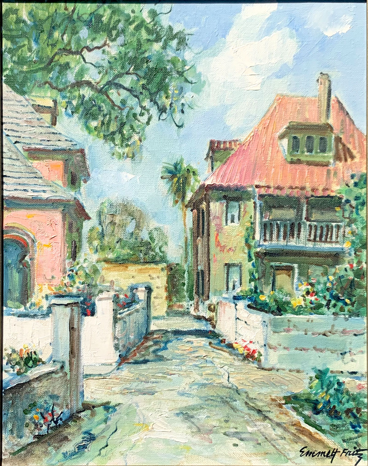 Appraisal: FRITZ Emmett John American - ''Saint Augustine Street Scene'' Oil