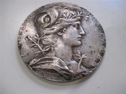 Appraisal: French silver medal by Daniel DuPuisEstimate -