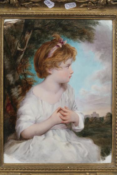 Appraisal: AN ENGLISH PORCELAIN PLAQUE th century painted with a young