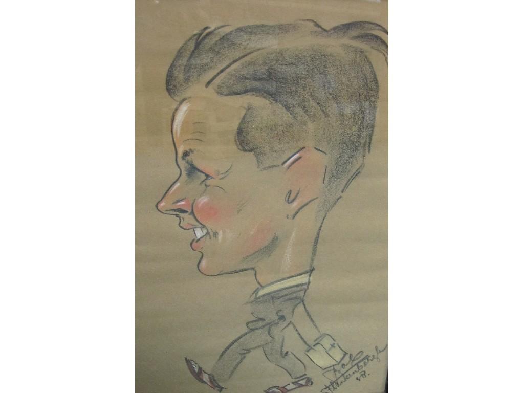 Appraisal: BLANKENBERGH Portrait caricature of a man with indistinct signature and