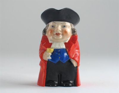 Appraisal: A Royal Worcester miniature Toby jug standing wearing a red