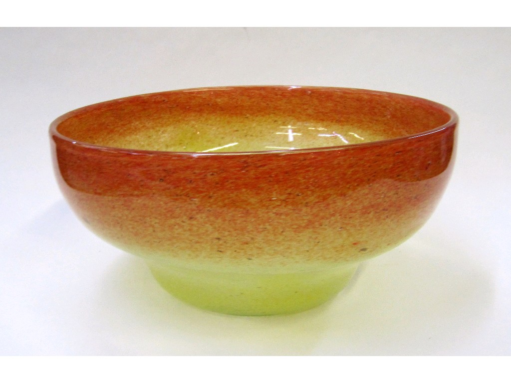 Appraisal: Vasart glass bowl in orange and yellow signed to the