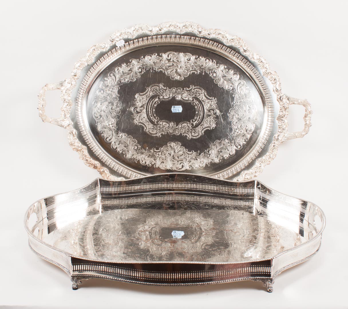 Appraisal: Sheffield silver-plated gallery tray Kentshire silver-plate on copper in x