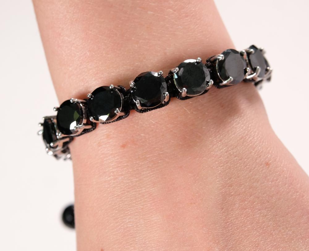 Appraisal: Shamballa inspired bracelet having round faceted prong set onyx stones