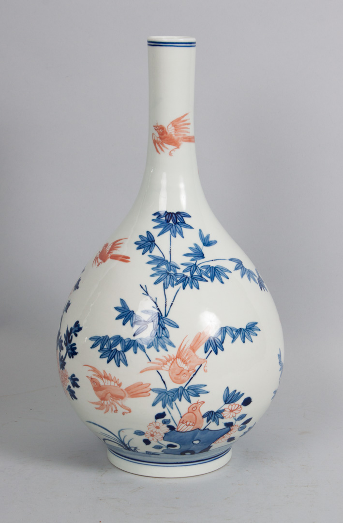 Appraisal: Chinese porcelain bottle vase with rouge de fer and blue