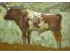 Appraisal: PIERRE ADOLPHE VALETTE - STUDY OF A BULL signed board