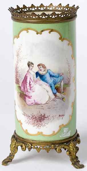 Appraisal: Sevres Style Porcelain Vase France early th century a cylindrical