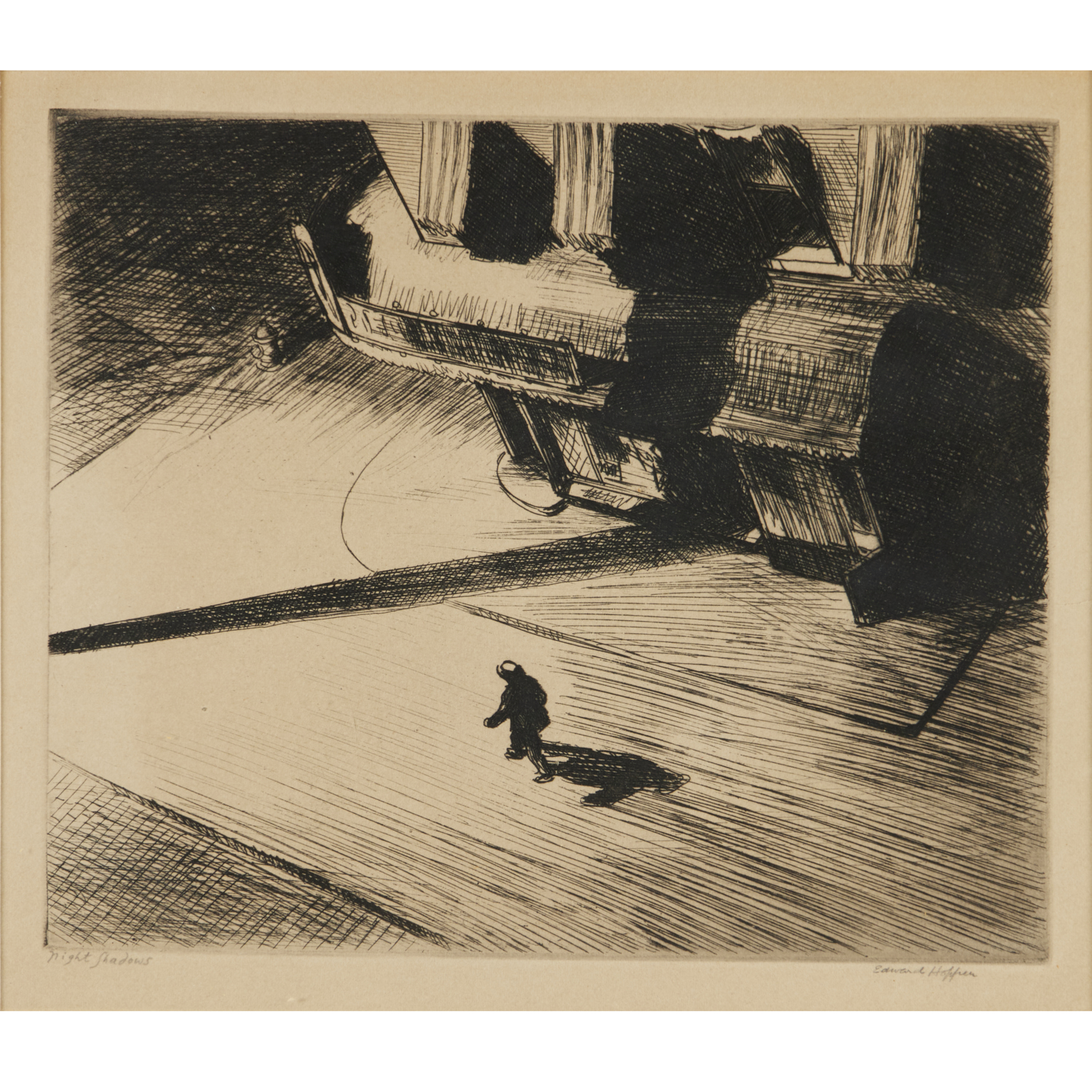 Appraisal: EDWARD HOPPER RARE ETCHING Edward Hopper American - Night Shadows