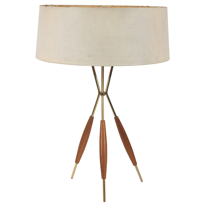 Appraisal: Gerald Thurston table lamp by Lightolier s brass and walnut