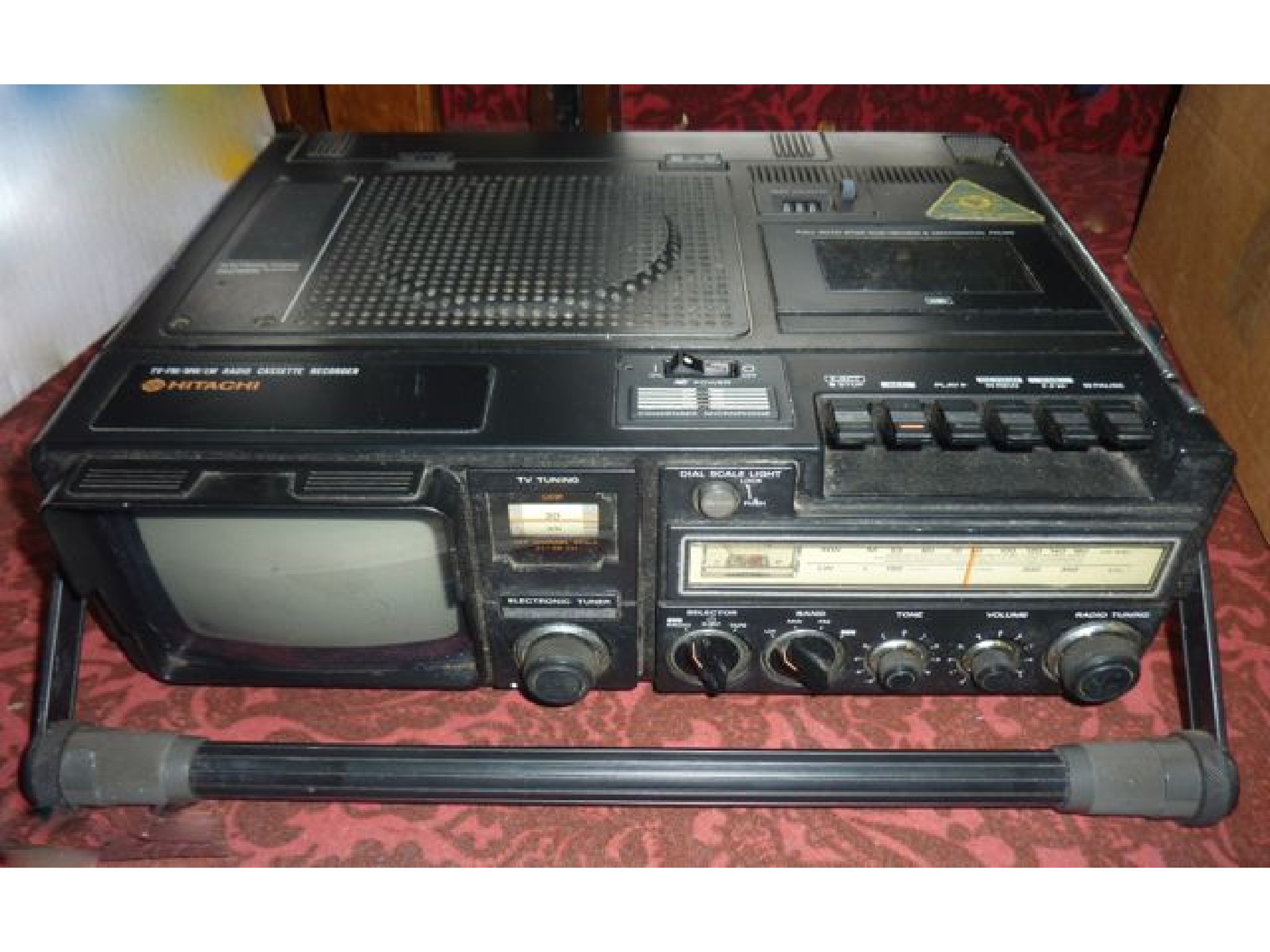 Appraisal: A vintage Hitachi TV FM MM LW radio cassette recorder