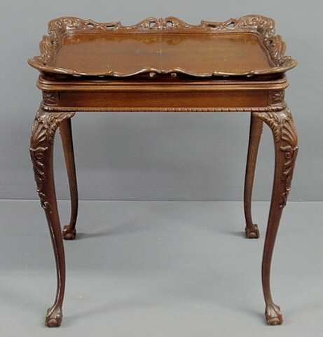 Appraisal: Chippendale style tray-top tea table h x w